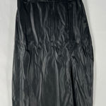 SheIn  Elegant Black Faux Leather‎ High Rise Front Skit Women's Midi Pencil Skirt Photo 0