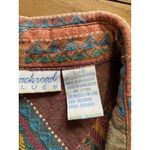 Backroad Blues Women Size Large Button Down Shirt Western Aztec Embroidered City Photo 6