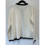 Classic Elements  vintage cardigan size S white black trim gold buttons capsule Photo 4