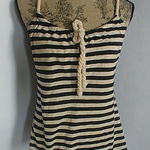 L8ter Nautical Style Striped Tie Front Tank Top Photo 0