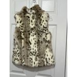 Honey Creek Women’s Reversible Faux Fur Leopard Print Vest NWT Size S Mob Wife Brown Photo 1