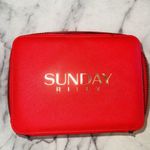 NEW Sunday Riley Cosmetic Suitcase Travel Bag 10x8x4" Red Zippered Makeup Case Photo 5