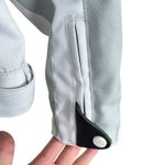 Castle Streetwear White Gray Full Zip Lined Mock Neck Motorcycle Jacket Size 10 Photo 8