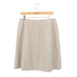 Carolina Herrera Beige Wool Herringbone Stripe Pleated Skirt 14 Photo 3