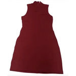 BB Dakota BB Dakota Sheath Dress Womens Small Red Sleeveless Mock Neck Knit Short Zip Photo 1