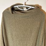 We The Free  Kitty Thermal Army Green Oversized Pullover Sweater Size Large Photo 3