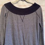 Free People long sweater stripe tunic scoop neck Small pullover navy top Photo 1