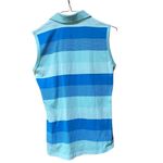 Dianna Blue Striped collared Sleeveless Golf Polo Tank Shirt Women’s Size Medium Photo 2