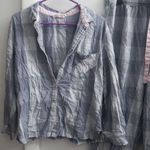 Victoria's Secret  buffalo plaid pj pajamas sleepwear set in blue size large. Photo 4