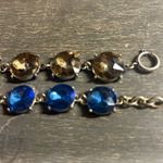 Pair of Blue and Brown Gemstone Bracelets Photo 1