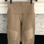 Alo Yoga  High Waisted Moto Leggings Sand Gravel Tan Beige Full Length Medium Photo 2