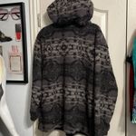 💖 Koolaburra by UGG Sherpa Hoodie Pullover in Black Geo Gray Size XL Photo 2