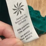 Athleta  | Blue Green Thin Stripe Quarter Zip Ruched Sleeve Performance Top, L Photo 5