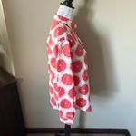 Katie Kime Grapefruit Novelty Button Front Long Sleeve Shirt Size Medium NWT White Photo 4