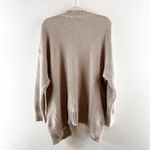 Aerie Oversized Varsity Textured Button Up V Neck Cardigan Sweater Oatmeal Tan M Photo 4