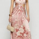 Reformation 100% silk pink dress NEW Photo 6