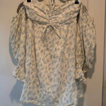 Storia  Cream Floral Off-Shoulder Blouse Photo 0