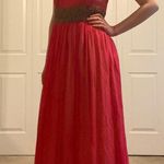 Adrianna Papell Beaded Silk Empire Waist Evening Formal Evening Gown Hot Pink 10 Photo 10