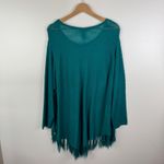 Catherines NWT  Fringe Poncho Top Size‎ 2X Teal Green Fringe Layering Boho Casual Photo 4
