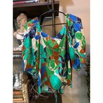 Cult Gaia Aurel Lace Up Floral Top Botanic Aqua Womens Size Medium Photo 6