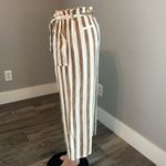 En Crême En Creme BUCKLE Womens WIDE LEG PANTS White/BROWN Boho RELAX MEDIUM NWT #81 Photo 8