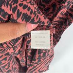 Line and Dot Silk Chiffon Printed Long Sleeve Tiered V Neck Midi Peasant Dress Photo 8