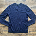 Brooks Brothers  Women’s Navy Supima Cotton Crew Neck Button Sweater Cardigan Sm Photo 0