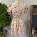 ASOS petite floral smocked lace up front mini dress Purple Size 8P Photo 1