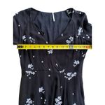 Free People  Jasmine‎ Embroidered Black Floral Bell Sleeve Mini Dress Size 6 Photo 8