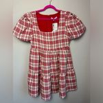 Tuckernuck NWT English Factory Red & White Tweed Puff Sleeve Tiered Dres… Photo 1