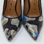 TIFFI Sequin Pointed Toe Block Heels Black Gold Blue Size 37 Photo 3