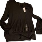 Banana Republic NWT  LuxeSpun Puff-Sleeve T-Shirt. Black. Small Photo 1