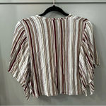 Faithfull the Brand  Olsen Top Striped Split Sleeve Tie Front Flowy Top Size 4 Photo 5