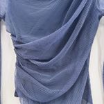 Free People  On My Way Mesh Bodysuit XS periwinkle NWT Long sleeve high neck Photo 3