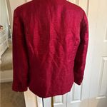 Chico's Chico’s Size 2 (Size L / 12–14) Neva Crimson Linen-Blend Zip-Up Blazer Jacket Photo 5