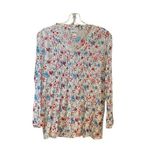 Lucky Brand The Vermont Country Store Gauze  Floral Print Long Sleeve Popover Shirt White L Photo 1