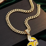 NFL Minnesota Vikings 20 Inch Necklace Pendant Cuban Chain Link Football Jewelry Photo 0