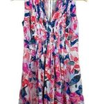 NYDJ Lana Floral Printed Fit and Flare Mini Dress in Pink/Blue Multi Size 4 Photo 1