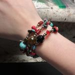 Lot Of 3 Beaded Spiral Wrap & Stretchy Set Assortment Bracelets Brown Blue Mix Photo 2