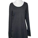 KAVU  Black Gray Herringbone Elbow Patch Thumb Hole Deva Knit Dress Size Medium Photo 0