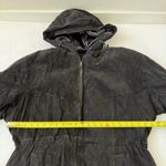 wilson's leather Vintage Wilsons Suede Leather Jacket Parka Cinch Waist Hooded Zip Up Large Photo 8