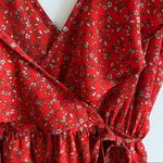 BB Dakota Jack Bohemian Wrap-Sody Red Flowy Floral Dress Photo 3