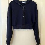 We Wore What  Black Half Zip Cropped Hoodie S NWT Photo 1