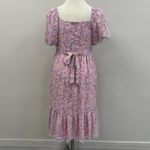 Julia Jordan Pink Floral Puff Sleeve Midi Dress - Size 14 Photo 3