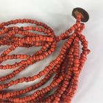 Vintage Abalone Shell & Red Seed Bead Necklace Artisan Multi Photo 3
