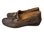 Mephisto Natala Reptile Embossed Horse Bit Loafers‎ Size 7.5 Dark Oak Boa Snake Brown Photo 2