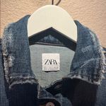ZARA  Women’s Distressed Denim Jacket Jean Jacket Coat Size Small Photo 6