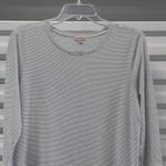 Daniel Cremieux Cremieux Women's Tunic Top Size Medium Blue White Stripe Casual Summer Blouse Photo 2