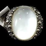 MICHAEL DAWKINS Starry Night Sterling Silver Mother of Pearl Doublet Ring 6 Photo 0