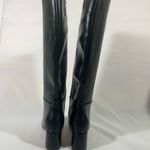 XOXO KENDAL LEATHER TALL BOOT WITH GOLD HEEL ACCENT ZIP WOMEN SZ 10M BLACK NEW Photo 3